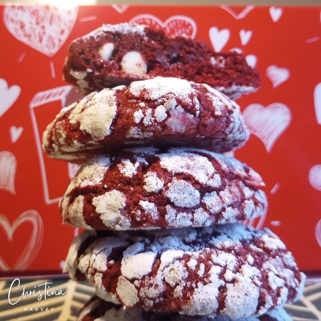 Red Velvet Crinkle Cookies