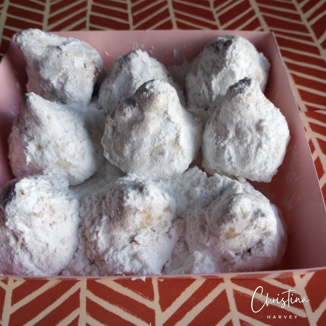 Traditional Greek Pear-shaped Almond Cookies (Amygdalota)