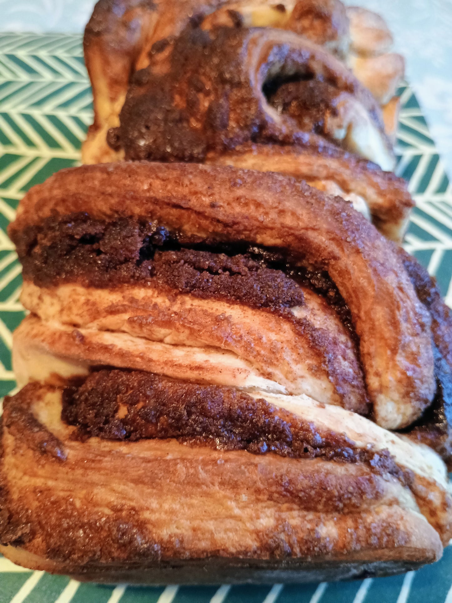 European-style cinnamon braid bun